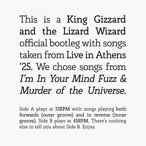 King Gizzard And The Lizard Wizard: I'm In Your Mind Fuzz / Murder Of The Universe Live In Athens '25 - Vinyl Lp 1