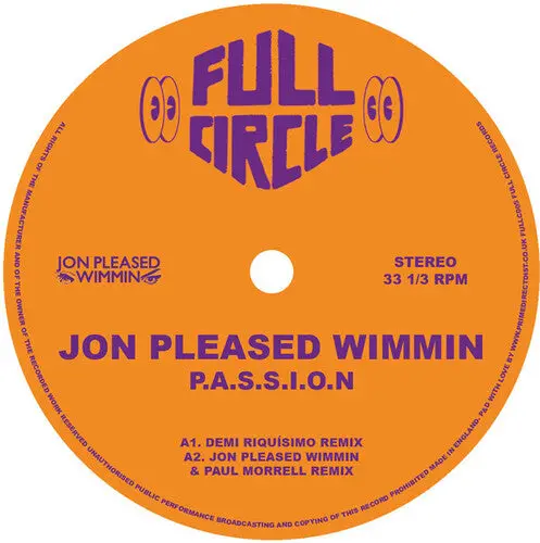 Jon Pleased Wimmin: P.A.S.S.I.O.N. (2025 Remixes) - 12-Inch Single 1