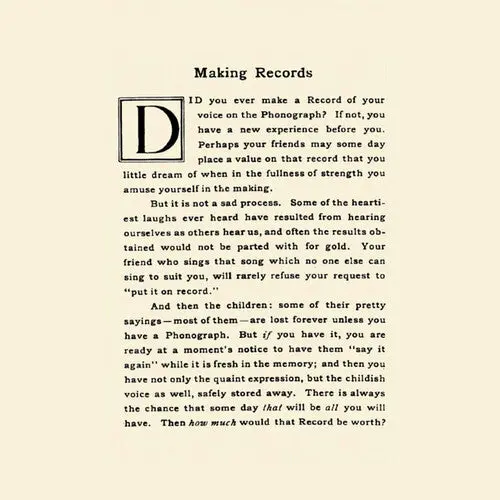 Various Artists: Making Records: Home Recordings 1890-1920 (Various Artists) - Cassettes 1