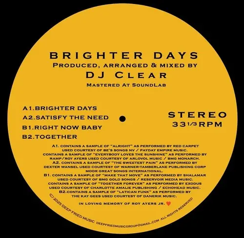 Dj Clear: Brighter Days - 12-Inch Single 1