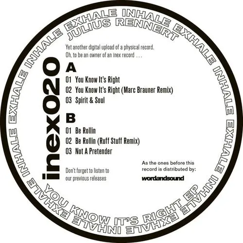 Julius Rennert: You Know It's Right - 12-Inch Single 1