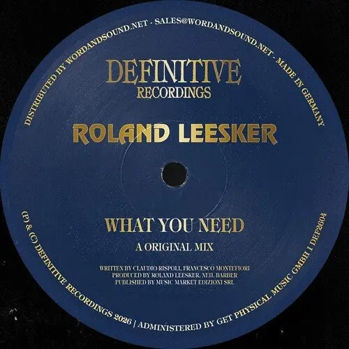 Roland Leesker: What You Need - 12-Inch Single 1