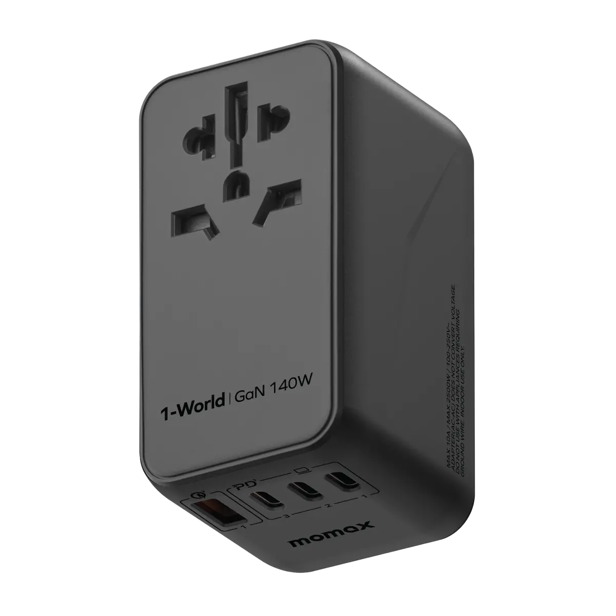 1-World Universal 4-Port Travel Gan Charger 140W + Usb-C Cable 1