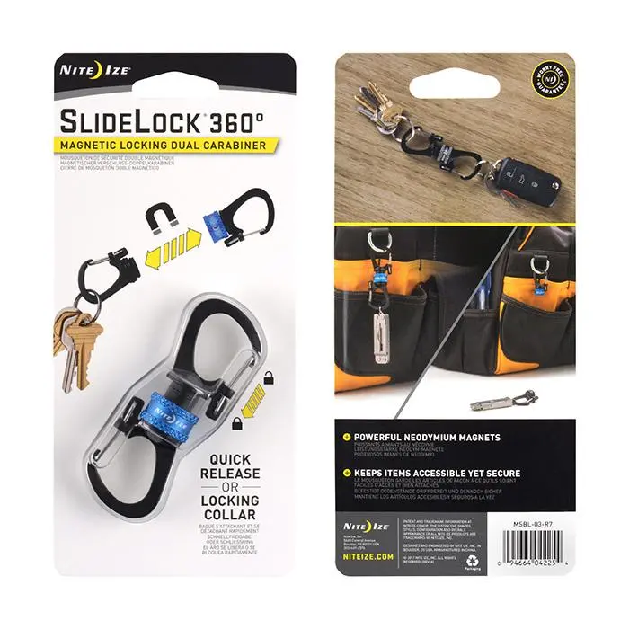 Slidelock® 360º Magnetic Locking Dual Carabiner 1
